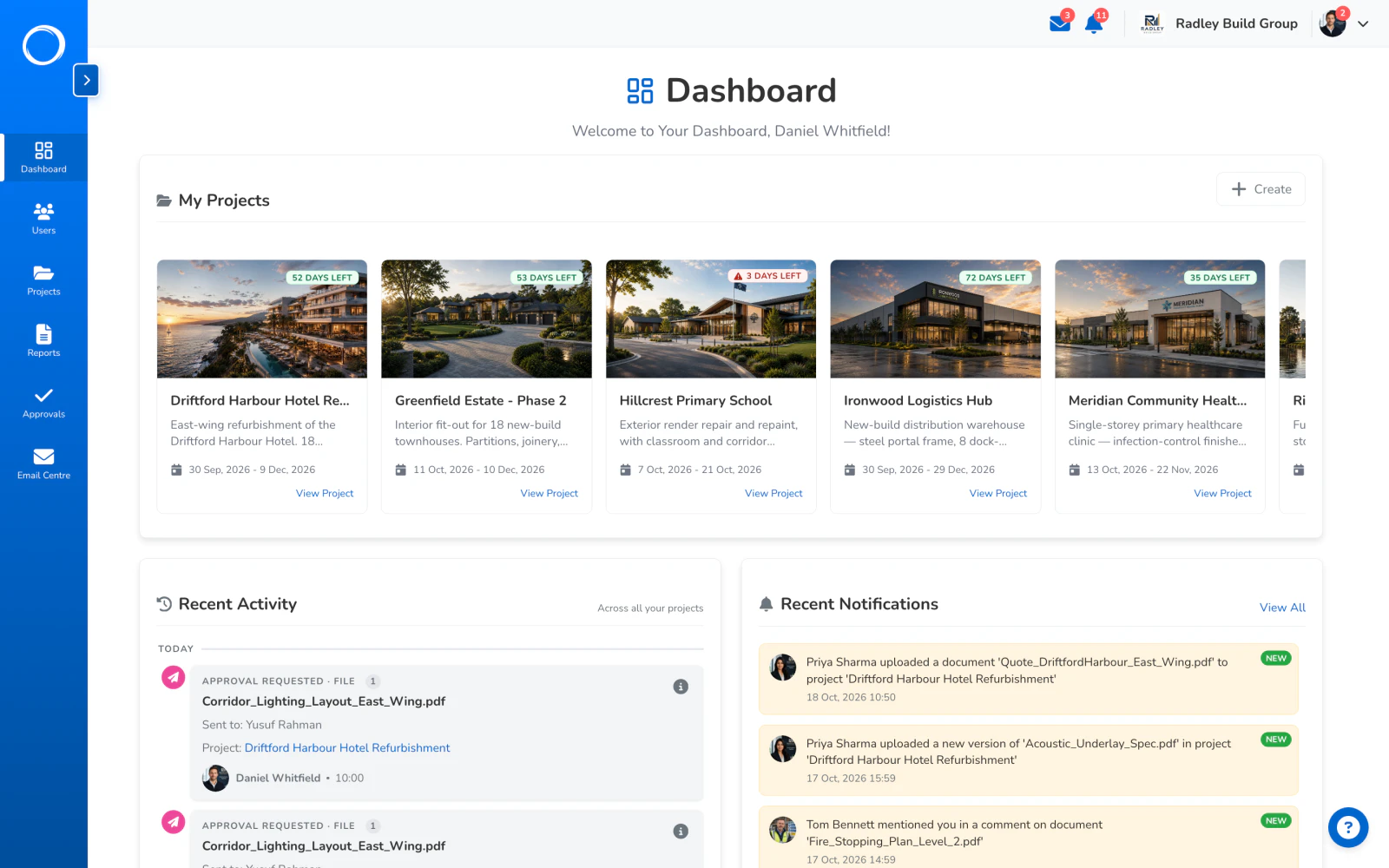 The dashboard: every project, what moved this week and what's waiting on someone
